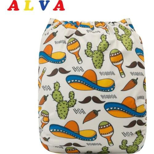 Alvababy New Positioned Baby Modern Cloth Nappy Diaper with 1pc Microfiber Insert