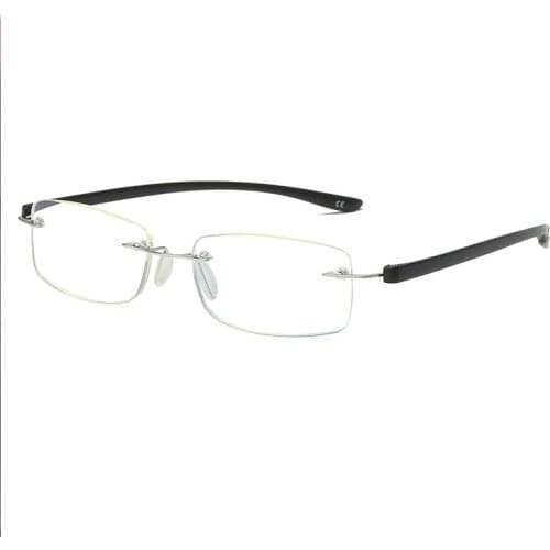 Bifocal Frameless Reading Glasses for Men and Women, Anti-blue Light, Reading Glasses, Diopter +100 + 150 +200 +300 +400 TR90