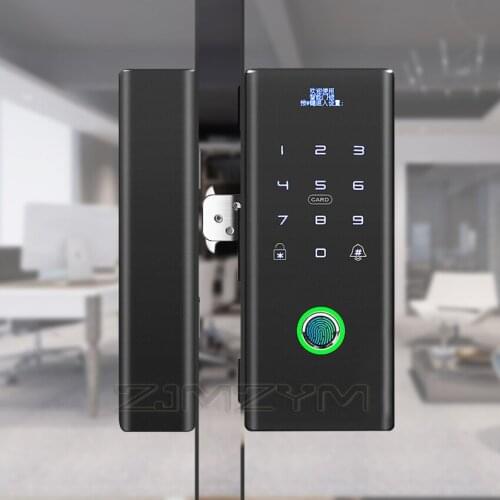 Password+Fingerprint+Swipe card+Remote Control Smart Door Lock For Glass Door/Framed Aluminum Alloy Door/Wood door/Sliding Door