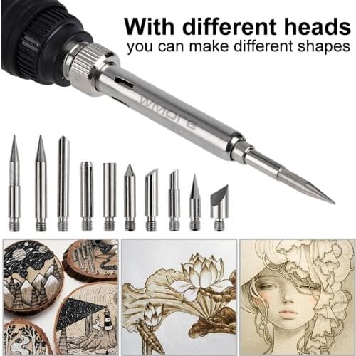 QHTITEC Soldering Station Wood Cautery Buring Tool LCD Digital Display Welding BGA SMD PCB Rework Heat Station for Home DIY