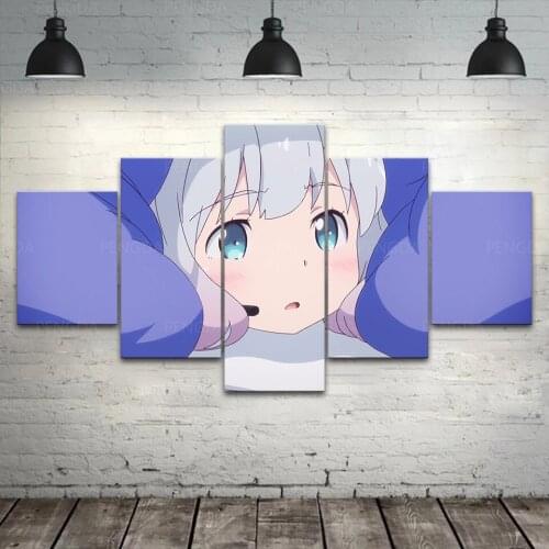 Canvas Prints Poster Anime Girl Wall Artwork Home Decoration Eromanga Sensei HD Painting Modular 5 Panel Pictures Living Room