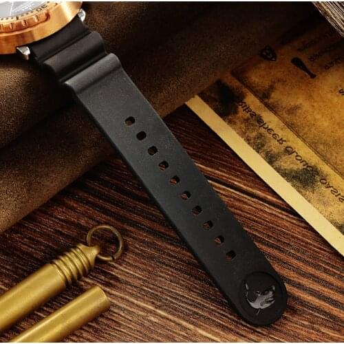 San Martin Watch Parts Fluorine Rubber Strap Waterproof 20-22mm Shark Marking High Flexibility TUNA 003 Watch Accessories