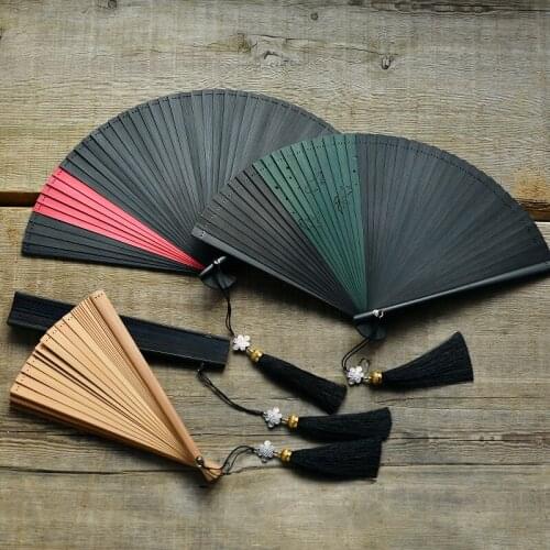 Full Bamboo Folding Fan Opens and Closes Smoothly Dancing Show Hanfu with Double-sided Classical Chinese Folding Fan