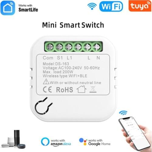Tuya DIY Smart Light Switch Modul 100-240V WiFi+Bluetooth Wireless Light Switch Works With Alexa Google Home Smart Life App