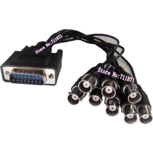 15P 7P+8P VGA to 8 BNC Video Cable 15Pin 8 Road BNC Monitor card Video Line 7+8Pin to 8 Road Video Double row 15Pin eight 8 BNC