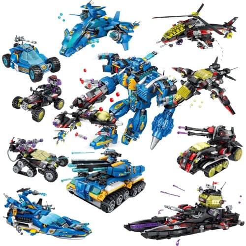 High-Tech Era Building Block Garma Mecha Poseidon Educational Bricks Toy For Boy Gift
