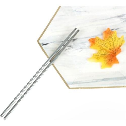 1 Pair Stainless Steel Sliver Chopsticks Chinese Reusable Non-Slip Hashi Sushi Sticks Food Chop Stick Kitchen Chopsticks Korean