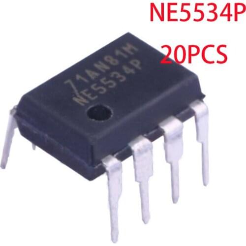10pcs New Original Ne5534p DIP8 Ne5534dr Sop8 Ne5534 Single Channel High Efficiency Low Noise Operational Amplifier