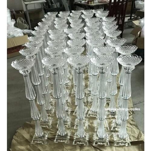 12pcs)New style hot sale high clear acrylic crystal flower vase for weddings senyu2466