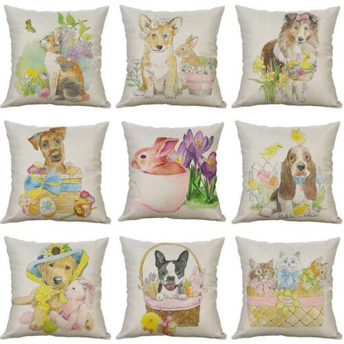 Animal Case Home Pillow Cotton Linen Cover Print Decor Cushion Throw 18