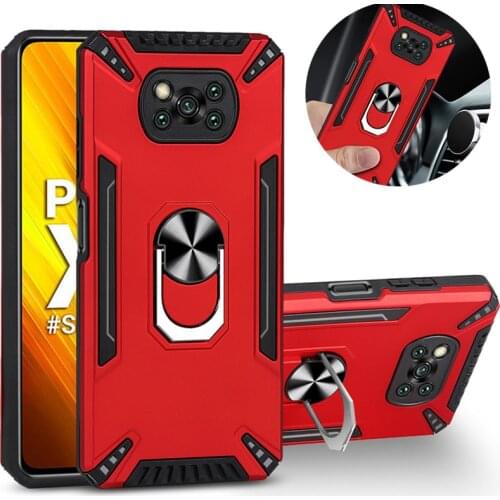 For Xiaomi Poco X3 X 3 Pro NFC Case Magnet Armor Stand Holder Car Ring Cover For Mi PocoPhone X3Pro PocoX3Pro Rugged Phone Cases