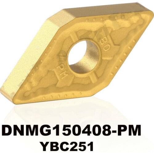 CT DNMG150408-PM YBC251 DNMG 150408 Carbide Inserts for Turning CVD Coated Lathe Tools for Turning Toolholder MDJNR MDPNN