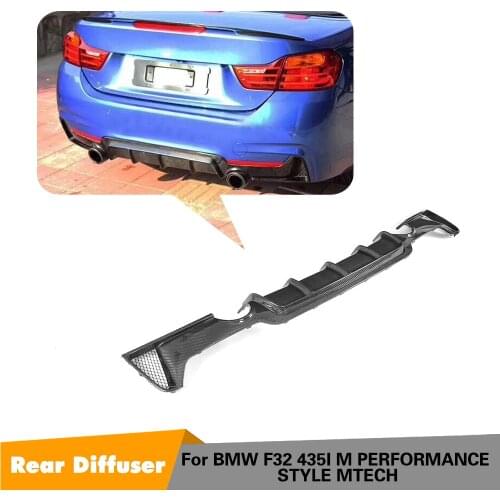For BMW F32 F33 M Sport Only 2014 - 2017 4 Series Rear Bumper Lip Diffsuer Spoiler One outlet Two side Carbon Fiber Diffuser