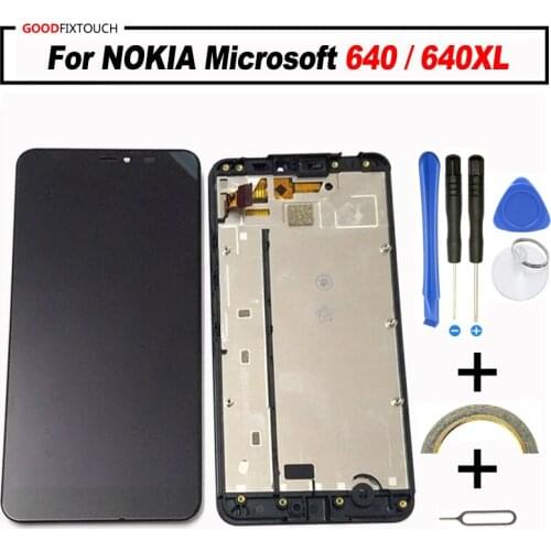 For NOKIA lumia 640 XL LCD Display Touch Screen Digitizer 640 / 640XL Display + frame for NOKIA Microsoft 640 XL screen Assembly
