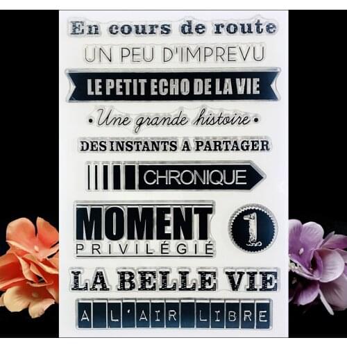 French Word NEW Clear Stamps For DIY Scrapbooking/Craft Supplies Bullet Journal Rubber Stamp Sentiment Photo Album Card Making