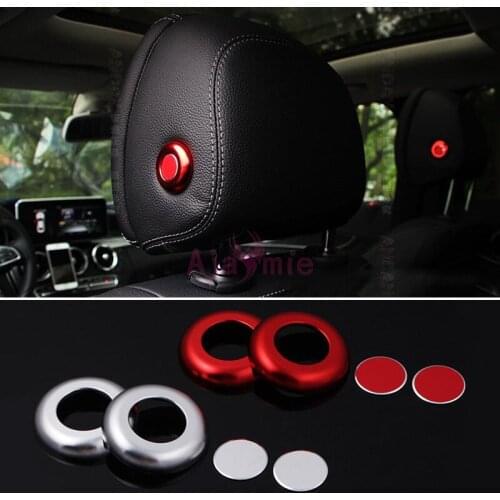 Chrome For Mercedes Benz A C Class GLC ML GL GLE Interior Moulding Trim Headrest Lap Adjust Cover Car Styling Accessories