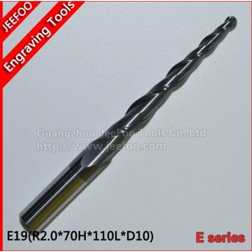 R2.0*70H*D10*110L*2F Tapered Ball Nose End Mills / taper and cone endmills E Series