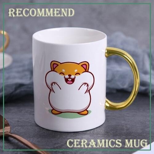 Creative cute Hamster mug,elegant minimalist ceramic mugs,couple coffee cup Coffee Milk Cups Hand Cup Drinkware gift KTDW-033
