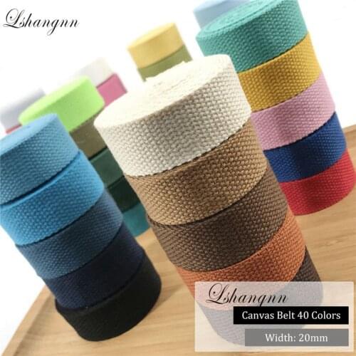 Lshangnn 20mm Canvas Webbing 45 Yards/lot Length Heavy Canvas Webbing Strap Belting Bag Strap Tape For DIY Bag Luggage Colorful