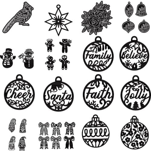 Metal Cutting Dies Animal Birds Words Flowers Snowman Family Santa claus Cheer For DIY Scrapbook Photo Album Craft Card 2021 New