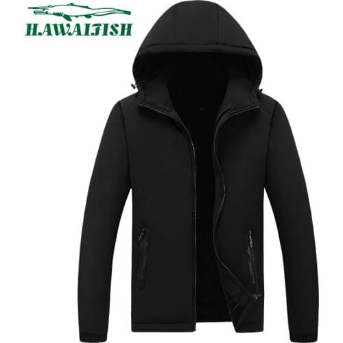 Hawaifish brand men jacket winter 2021 New casual Waterproof Hoodied Parka male Warm Thicken Zipper high quality fashion Coat