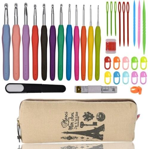 Crochet Hook Set DIY Needle Arts Craft For Crochet Hooks And Knitting Needles With Sewing Tools Accessories haaknaalden For Mom