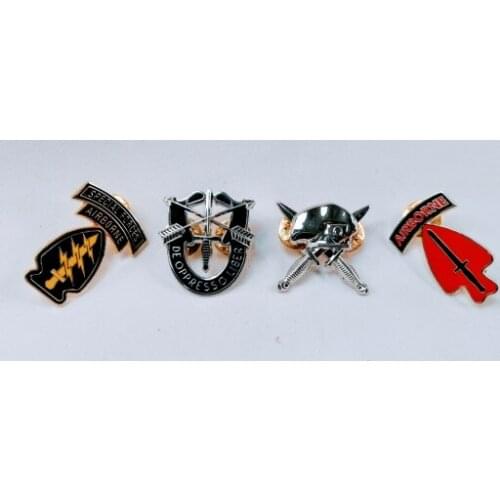 SET UNITED STATES US ARMY SPECIAL FORCES CAP BADGE PIN MILITARY HAT PIN OF 4 MILITARY INSIGNIA BROOCHES