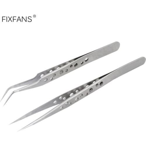Precision Electronics Tweezers Set Ultra Fine Curved Straight Tips Stainless Steel Forceps Mobile Phone Repair Hand Tools Set
