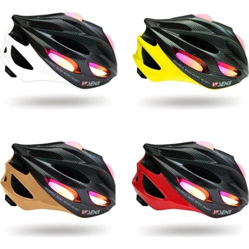 Colorful LED Lamp Cycling Bicycle Helmet Smart Men Women kids Bike LED Light Headlight Taillight for Scooter Motorcycle Cycling