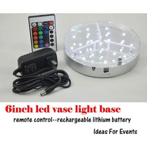 2016 New Sale free Shipping 5units/lot 6inch Rechargeable Rgb Tealight Candle Holder Wedding Centerpiece Sand Ceremony Vases