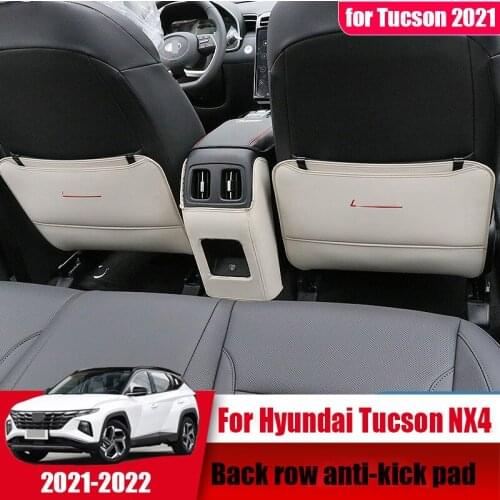 Car rear seat anti-kick pad interior leather modified central armrest box anti-dirty suitable for modern Tucson 2021 CN5