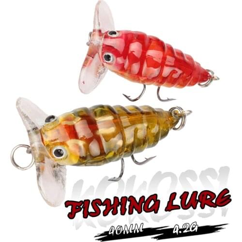1PCS 4cm 4.2g Cicada Popper Fishing Lure Japan Topwater 3D Eyes Hard Swim Bait Hook Tackle Lifelike Wobble Fish Lure