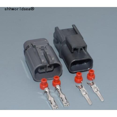 Shhworldsea 2.8mm Fan Socket For Car Automotive Connector 2 Pin Auto Plug With Terminals And Seals 7122-1824-40 7223-1824-40