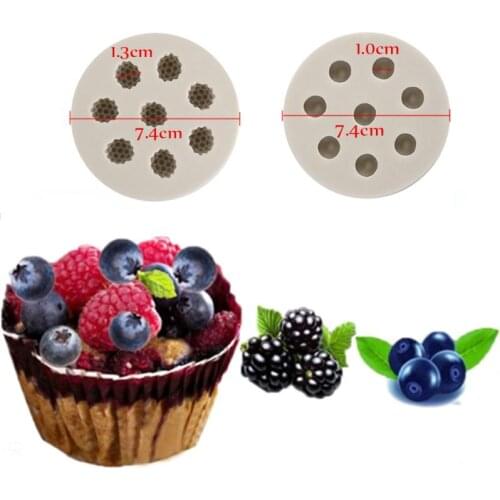 3D Fruit Berry Raspberry Blueberry Silicone Fondant Mold Cake Decor Chocolate Sugarcraft Mould Kitchen Baking Tools Knife Cocina