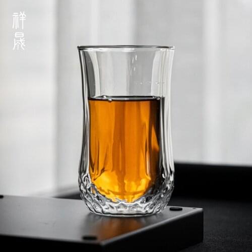 Guopin Double Wall Glass Cup Beer Coffee Heart Cups Heat Resistant Healthy Drink Mug Tea Mugs Transparent Drinkware Dropshipping