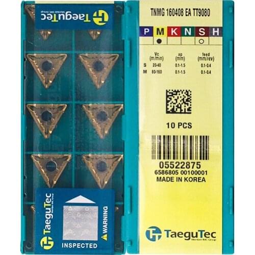 TNMG160408-EA TT9080 Original Taegutac Carbide Inserts Turning Inserts Lathe Tools 10Pcs/Lot
