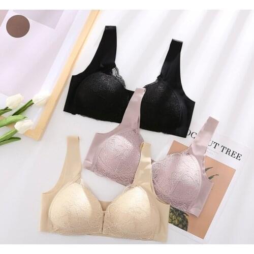 Front Closure Comfortable Bra Front Buckle Traceless Vest Lace Bras Beautiful Back Plus Size Underwear