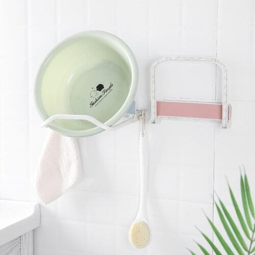 Washbasin Basin Storage Rack Saving Space Wall-Mounted Bathroom Basin Tub Hooks Racks