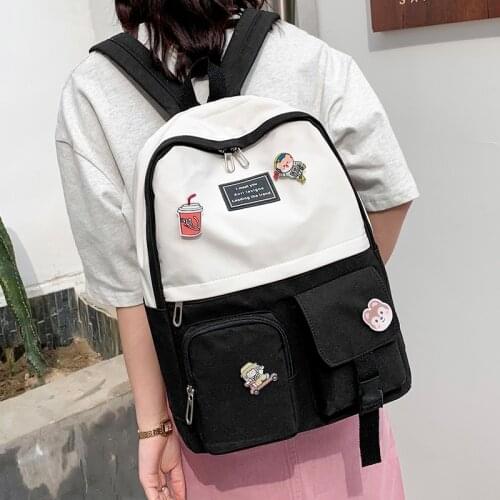 Oxford Cloth Waterproof Backpack Fashion Harajuku Style Student Bag Simple Casual Backpacks 2021