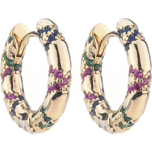 Zlxgirl jewelry luxury brand colorful pave zircon Europe design bridal earrings jewelry Perfect gold color Dubai ears piercing