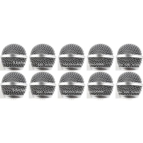 10pc Professional Replacement Ball Head Mesh Microphone Grille Fits For Shure SM58 SM58S SM58LC