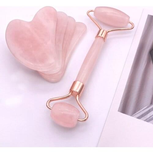 100% Natural Jade Beauty Skin Care Face Massage Roller Quartz Powder Crystal Stone GuaSha Facial Body Eye Scraper Massager