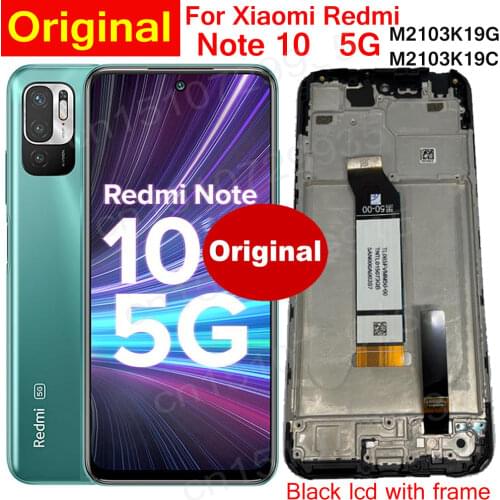 100% Original LCD Display Screen Touch Panel Digitizer Assembly Sensor with Frame For Xiaomi Redmi Note 10 5G Phone Pantalla