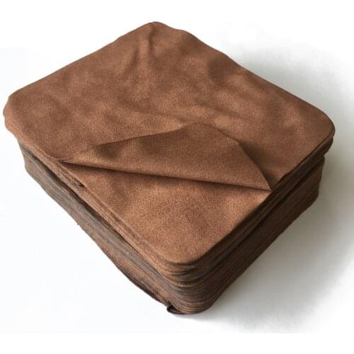 100pcs Brown Glasses Cleaning Cloth Suede Customize Logo customized cleaning glasses cleaning cloth for phone screen