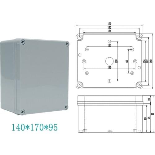 170*140*95mm IP67 ABS Waterproof Box Enclosure Distribution Box Junction Box Switch Box