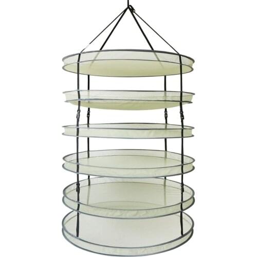 2ft/ 24Inches 4/ 6/ 8 Layer Clip on Hanging Herb Buds Dry Net Detachable Collapsible Mesh Hydroponics Drying Rack Net for Plants