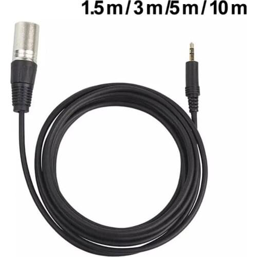 3.5mm Stereo Jack Plug To 3 Pin XLR Male Cable Microphone Audio Record drop shipping 1.5m / 5m / 10m