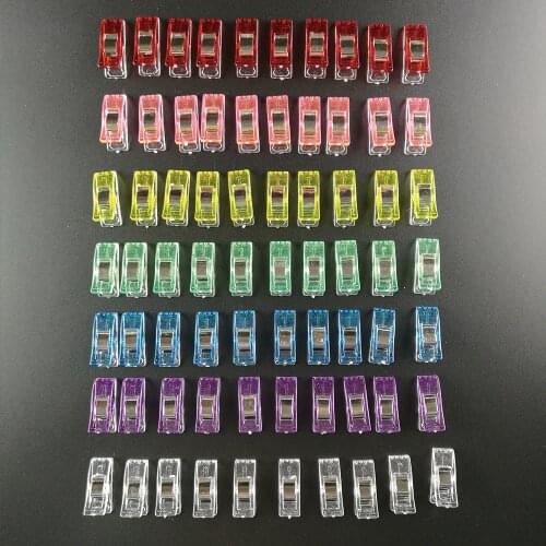 50pcs/bag Clips DIY Plastic Sewing Fixed Clips Patchwork Crafts Transparent Quilt Quilting Patchwork Clip Metal Garment Clips