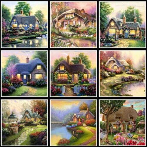 5d Artwork Diy Diamond Painting Landscape Cottage Mosaic Crafts Home Decoration Can Be Customized Imitation Cross Stitch