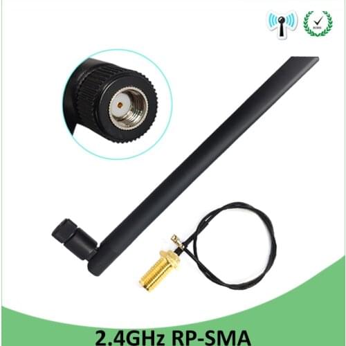 2.4GHz WiFi antenna 5dBi Aerial RP-SMA Male 2.4g antena wi fi antenne wi-fi Router +21cm PCI U.FL IPX to SMA Male Pigtail Cable